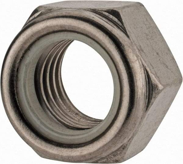 Value Collection - M18x2.50 Metric Coarse 18-8 & Austenitic Grade A2 Hex Lock Nut with Nylon Insert - 18.5mm High, Uncoated - Exact Tool & Supply