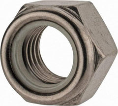 Value Collection - M18x2.50 Metric Coarse 18-8 & Austenitic Grade A2 Hex Lock Nut with Nylon Insert - 18.5mm High, Uncoated - Exact Tool & Supply