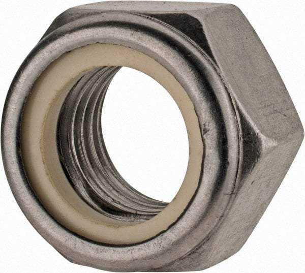 Value Collection - M20x2.50 Metric Coarse 18-8 & Austenitic Grade A2 Hex Lock Nut with Nylon Insert - 20mm High, Uncoated - Exact Tool & Supply