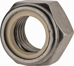 Value Collection - M20x2.50 Metric Coarse 18-8 & Austenitic Grade A2 Hex Lock Nut with Nylon Insert - 20mm High, Uncoated - Exact Tool & Supply
