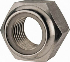 Value Collection - M33x3.50 Metric Coarse 18-8 & Austenitic Grade A2 Hex Lock Nut with Nylon Insert - 33mm High, Uncoated - Exact Tool & Supply