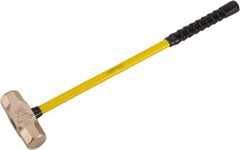 Ampco - 10 Lb Aluminum Bronze Nonsparking Sledge Hammer - 33" OAL, Fiberglass Handle - Exact Tool & Supply