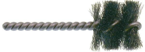 Osborn - 1" Long x 1-1/4" Diam Steel Internal Brush - Single Spiral, 3-1/2" OAL, 0.008" Wire Diam, 1/4" Shank Diam - Exact Tool & Supply