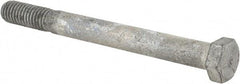 Value Collection - 3/8-16 UNC, 4" Length Under Head Hex Head Cap Screw - Partially Threaded, Grade 5 Steel, Hot Dipped Galvanized Finish, 9/16" Hex - Exact Tool & Supply