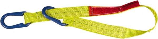 Lift-All - 3' Long x 3" Wide, 8,600 Lb Vertical Capacity, 2 Ply, Polyester Web Sling - 6,900 Lb Choker Capacity, Yellow - Exact Tool & Supply