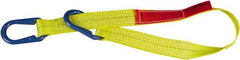 Lift-All - 4' Long x 4" Wide, 6,400 Lb Vertical Capacity, 1 Ply, Polyester Web Sling - 5,000 Lb Choker Capacity, Yellow - Exact Tool & Supply