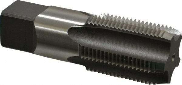 Kennametal - 1 - 11-1/2 NPS Thread, 5 Flute Standard Pipe Tap - 3-1/4" OAL, 1-3/4" Thread Length, 1-1/8" Shank Diam, Bright Finish, High Speed Steel - Exact Tool & Supply