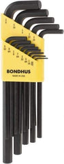 Bondhus - 13 Piece L-Key Hex Key Set - Hex Range 0.05 to 3/8" - Exact Tool & Supply