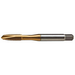 GTD - 1/4-28 UNF 3B 3 Flute TiN Finish Vanadium High Speed Steel Spiral Point Tap - Exact Tool & Supply