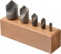 Keo - 5 Piece, 1/4 to 1" Head Diam, 90° Included Angle, Single End Countersink Set - Exact Tool & Supply