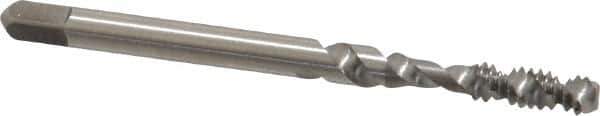 Kennametal - #6-32 UNC 2 Flute 2B Bottoming Spiral Flute Tap - Vanadium High Speed Steel, Bright Finish, 2" OAL, Right Hand Flute, Right Hand Thread, H3 - Exact Tool & Supply