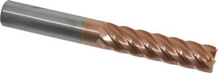 Accupro - 1/2", 2" LOC, 1/2" Shank Diam, 4" OAL, 6 Flute, Solid Carbide Square End Mill - Single End, TiCN Finish, Spiral Flute, 40° Helix, Centercutting, Right Hand Cut, Right Hand Flute - Exact Tool & Supply