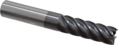 Accupro - 3/4", 2-1/4" LOC, 3/4" Shank Diam, 5" OAL, 6 Flute, Solid Carbide Square End Mill - Single End, AlTiN Finish, Spiral Flute, 40° Helix, Centercutting, Right Hand Cut, Right Hand Flute - Exact Tool & Supply