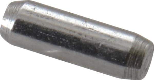 Made in USA - 1/16" Diam x 3/16" Pin Length 416 Stainless Steel Precision Dowel Pin - Passivated Finish, C 36-42 Hardness, 2 Beveled End - Exact Tool & Supply