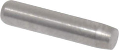 Made in USA - 3/32" Diam x 7/16" Pin Length 416 Stainless Steel Precision Dowel Pin - Passivated Finish, C 36-42 Hardness, 2 Beveled End - Exact Tool & Supply