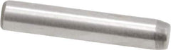 Made in USA - 3/32" Diam x 1/2" Pin Length 416 Stainless Steel Precision Dowel Pin - Passivated Finish, C 36-42 Hardness, 2 Beveled End - Exact Tool & Supply