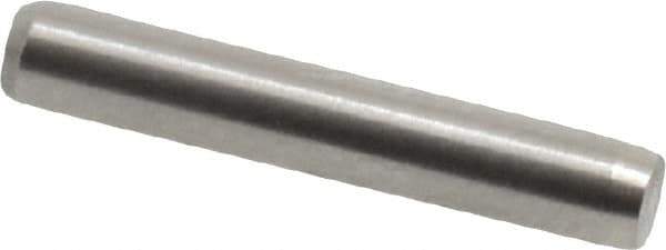 Made in USA - 3/32" Diam x 9/16" Pin Length 416 Stainless Steel Precision Dowel Pin - Passivated Finish, C 36-42 Hardness, 2 Beveled End - Exact Tool & Supply