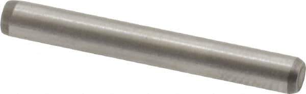 Made in USA - 1/8" Diam x 1" Pin Length 416 Stainless Steel Precision Dowel Pin - Passivated Finish, C 36-42 Hardness, 2 Beveled End - Exact Tool & Supply