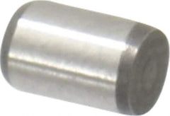 Made in USA - 1/8" Diam x 3/16" Pin Length 416 Stainless Steel Precision Dowel Pin - Passivated Finish, C 36-42 Hardness, 2 Beveled End - Exact Tool & Supply