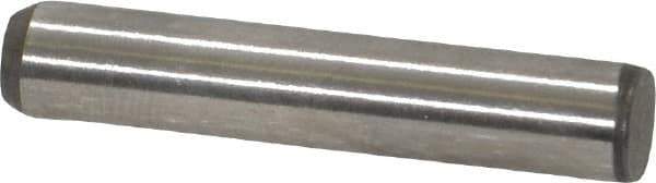 Made in USA - 3/16" Diam x 1" Pin Length 416 Stainless Steel Precision Dowel Pin - Passivated Finish, C 36-42 Hardness, 2 Beveled End - Exact Tool & Supply