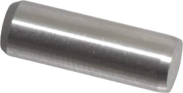 Made in USA - 3/16" Diam x 9/16" Pin Length 416 Stainless Steel Precision Dowel Pin - Passivated Finish, C 36-42 Hardness, 2 Beveled End - Exact Tool & Supply