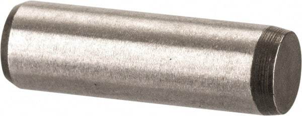 Made in USA - 3/16" Diam x 5/8" Pin Length 416 Stainless Steel Precision Dowel Pin - Passivated Finish, C 36-42 Hardness, 2 Beveled End - Exact Tool & Supply