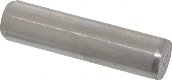 Made in USA - 3/8" Diam x 1-1/2" Pin Length 416 Stainless Steel Precision Dowel Pin - Passivated Finish, C 36-42 Hardness, 2 Beveled End - Exact Tool & Supply