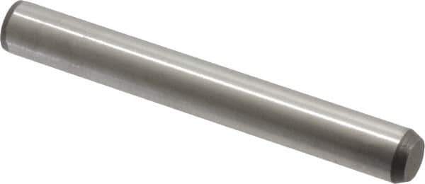 Made in USA - 3/8" Diam x 3" Pin Length 416 Stainless Steel Precision Dowel Pin - Passivated Finish, C 36-42 Hardness, 2 Beveled End - Exact Tool & Supply