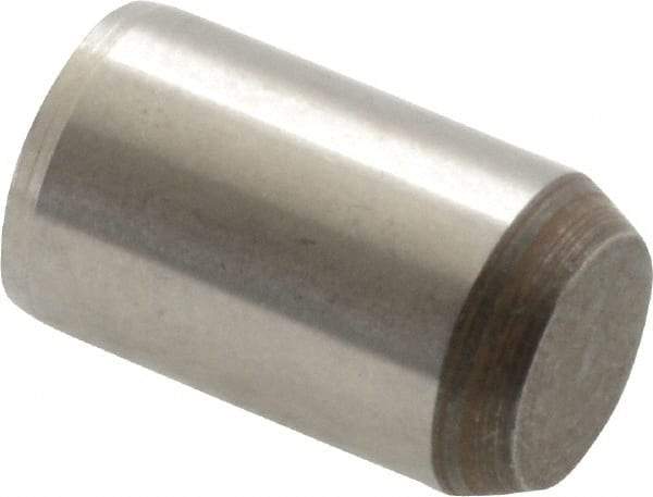 Made in USA - 3/8" Diam x 5/8" Pin Length 416 Stainless Steel Precision Dowel Pin - Passivated Finish, C 36-42 Hardness, 2 Beveled End - Exact Tool & Supply
