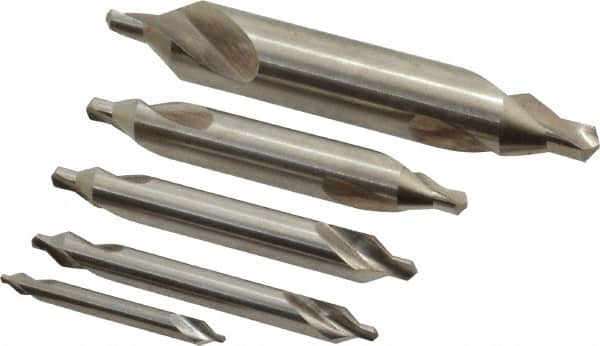 Keo - 5 Piece, #1 to 5, Plain Edge, Cobalt Combo Drill & Countersink Set - Exact Tool & Supply