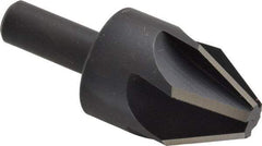 Keo - 1-1/4" Head Diam, 1/2" Shank Diam, 6 Flute 60° High Speed Steel Countersink - Bright Finish, 3" OAL, Single End, Straight Shank, Right Hand Cut - Exact Tool & Supply