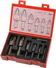 Keo - 7 Piece, 1/4 to 1" Head Diam, 60° Included Angle, Single End Countersink Set - Exact Tool & Supply