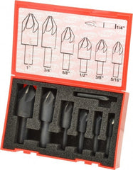 Keo - 7 Piece, 1/4 to 1" Head Diam, 90° Included Angle, Single End Countersink Set - Exact Tool & Supply