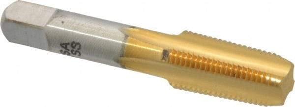 Hertel - 1/8-27 NPT Thread, 4 Flute Standard Pipe Tap - 2-1/8" OAL, TiN Finish, High Speed Steel - Exact Tool & Supply