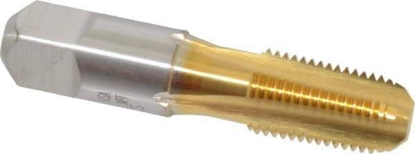 Hertel - 1/4-18 NPT Thread, 4 Flute Standard Pipe Tap - 2-7/16" OAL, TiN Finish, High Speed Steel - Exact Tool & Supply