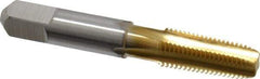 Hertel - 1/16-27 NPTF Thread, 4 Flute Standard Pipe Tap - 2-1/8" OAL, TiN Finish, High Speed Steel - Exact Tool & Supply