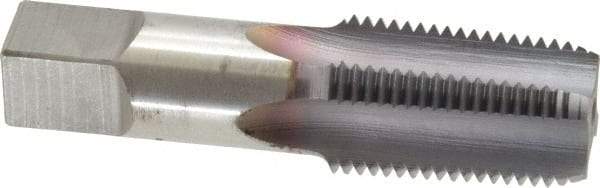 Hertel - 1/2-14 NPT Thread, 4 Flute Standard Pipe Tap - 3-1/8" OAL, TiCN Finish, High Speed Steel - Exact Tool & Supply
