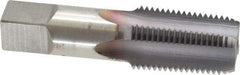 Hertel - 1/2-14 NPT Thread, 4 Flute Standard Pipe Tap - 3-1/8" OAL, TiCN Finish, High Speed Steel - Exact Tool & Supply
