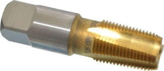Hertel - 3/8-18 NPTF Thread, 4 Flute Standard Pipe Tap - 2-9/16" OAL, TiN Finish, High Speed Steel - Exact Tool & Supply