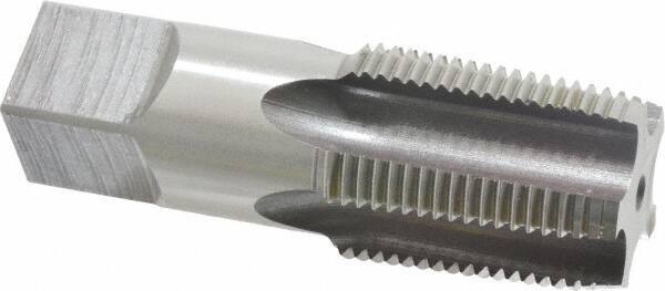 Hertel - 1-11" BSPT, 5 Flutes, Bottoming Chamfer, Bright Finish, High Speed Steel British Standard Pipe Tap - 1-3/4" Thread Length, 3-3/4" Overall Length - Exact Tool & Supply