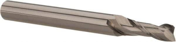 Hertel - 1", 2-1/4" LOC, 1" Shank Diam, 5" OAL, 2 Flute, Solid Carbide Square End Mill - Single End, AlTiN Finish, Spiral Flute, 30° Helix, Centercutting, Right Hand Cut, Right Hand Flute - Exact Tool & Supply