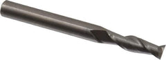 Hertel - 15/64", 3/4" LOC, 1/4" Shank Diam, 2-1/2" OAL, 2 Flute, Solid Carbide Square End Mill - Single End, Uncoated, Spiral Flute, 30° Helix, Centercutting, Right Hand Cut - Exact Tool & Supply