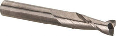 Hertel - 19/64", 13/16" LOC, 5/16" Shank Diam, 2-1/2" OAL, 2 Flute, Solid Carbide Square End Mill - Single End, Uncoated, Spiral Flute, 30° Helix, Centercutting, Right Hand Cut - Exact Tool & Supply