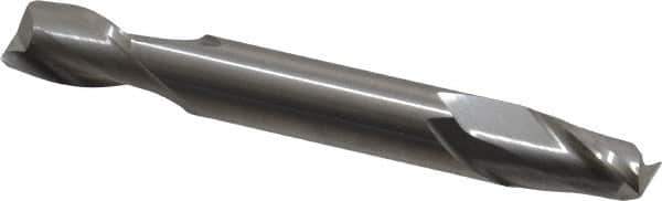 Hertel - 5/16", 1/2" LOC, 5/16" Shank Diam, 2-1/2" OAL, 2 Flute, Solid Carbide Square End Mill - Double End, Uncoated, Spiral Flute, 30° Helix, Centercutting, Right Hand Cut - Exact Tool & Supply