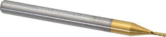 Hertel - 1/32", 3/32" LOC, 1/8" Shank Diam, 1-1/2" OAL, 4 Flute, Solid Carbide Square End Mill - Single End, TiN Finish, Spiral Flute, 30° Helix, Centercutting, Right Hand Cut, Right Hand Flute - Exact Tool & Supply