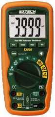 Extech - EX505, CAT IV, 1,000 VAC/VDC, Digital True RMS Multimeter - 40 mOhm, Measures Voltage, Capacitance, Current, Frequency, Resistance, Temperature - Exact Tool & Supply