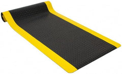 PRO-SAFE - 40' Long x 3' Wide, Dry Environment, Anti-Fatigue Matting - Black & Yellow, Vinyl with Vinyl Sponge Base, Beveled on 4 Sides - Exact Tool & Supply