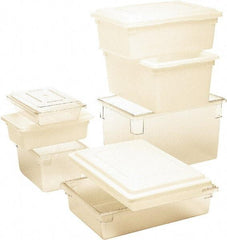 Rubbermaid - Rectangular, White Polyethylene Food Tote Box - 12" High x 18" Wide x 26" Long, with Snap-On Lid - Exact Tool & Supply