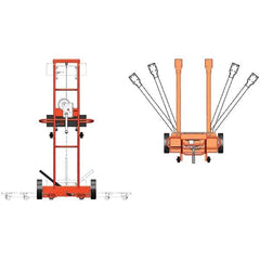 Wesco Industrial Products - 750 Lb Capacity, 71" Lift Height, Winch Steel Stacker Manually Operated Lift - Exact Tool & Supply