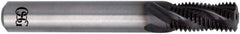 OSG - 1/2-20 UNF, 0.37" Cutting Diam, 4 Flute, Solid Carbide Helical Flute Thread Mill - External Thread, 1.098" LOC, 3" OAL, 3/8" Shank Diam - Exact Tool & Supply